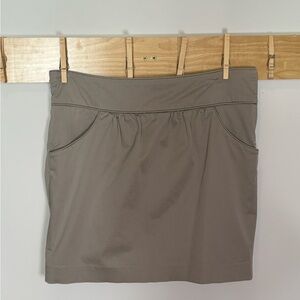 Khaki Grey skirt size 4 with pockets Stretch Cotton Lined